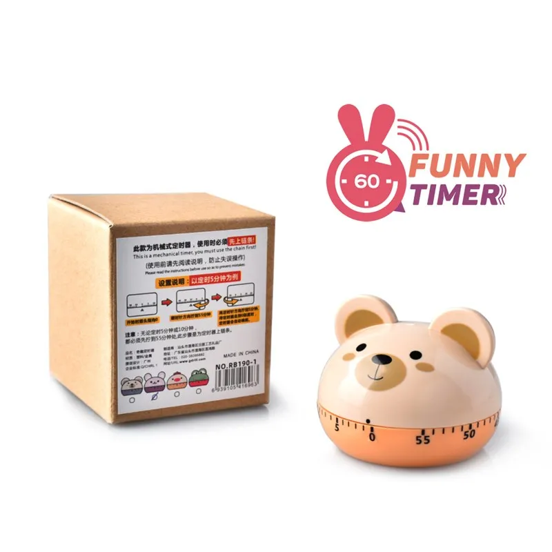 Animal Timer Digital Kitchen Countdown Clock Cute Animal Fruit Alarm Clock Time Management Tool for Children and Adults