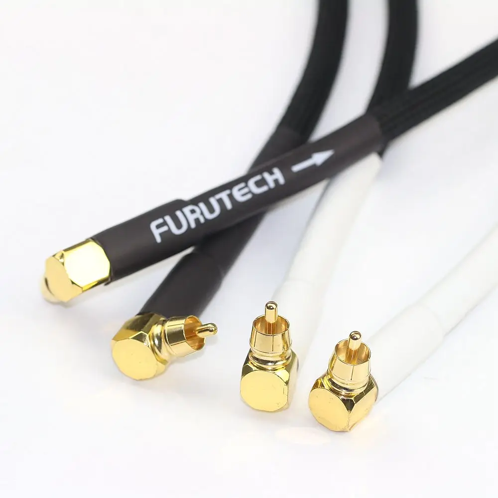 Japoński oryginalny furotech μ-p2. 1 OCC kabel audio HiFi 24K pozłacany kabel wzmacniacza mocy 90 ° CD typu łokieć połączenie sygnału