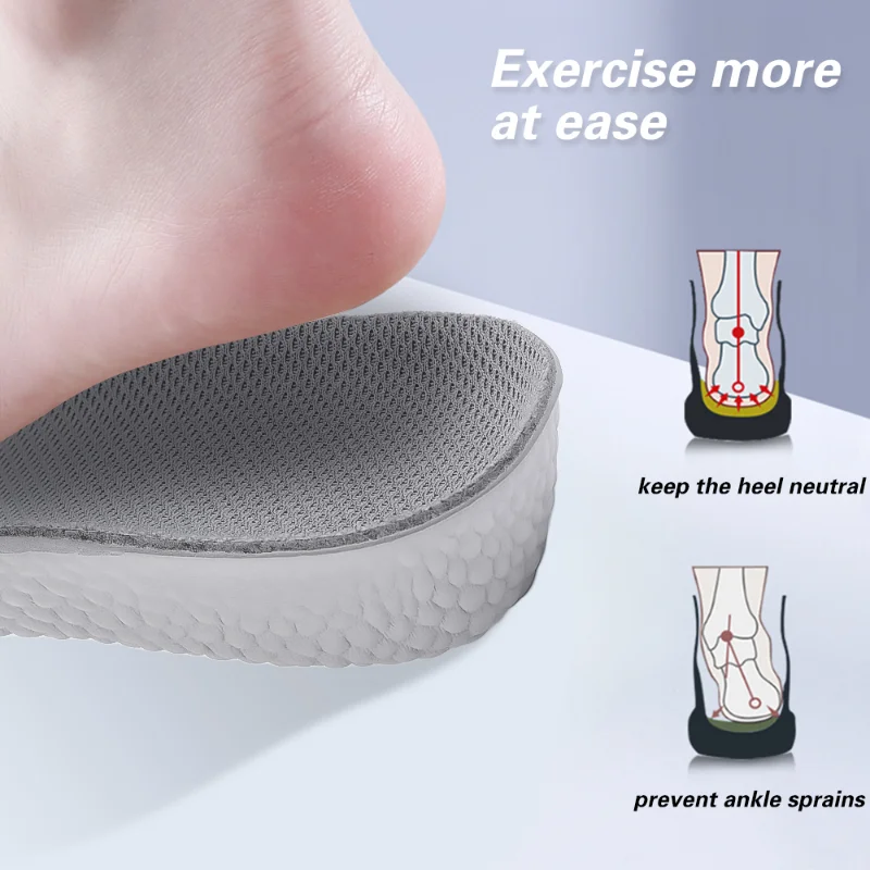 Semelles de sport unisexes pour augmenter la hauteur, demi-semelle pour chaussures de sport, semelles orthopédiques pour hommes et femmes