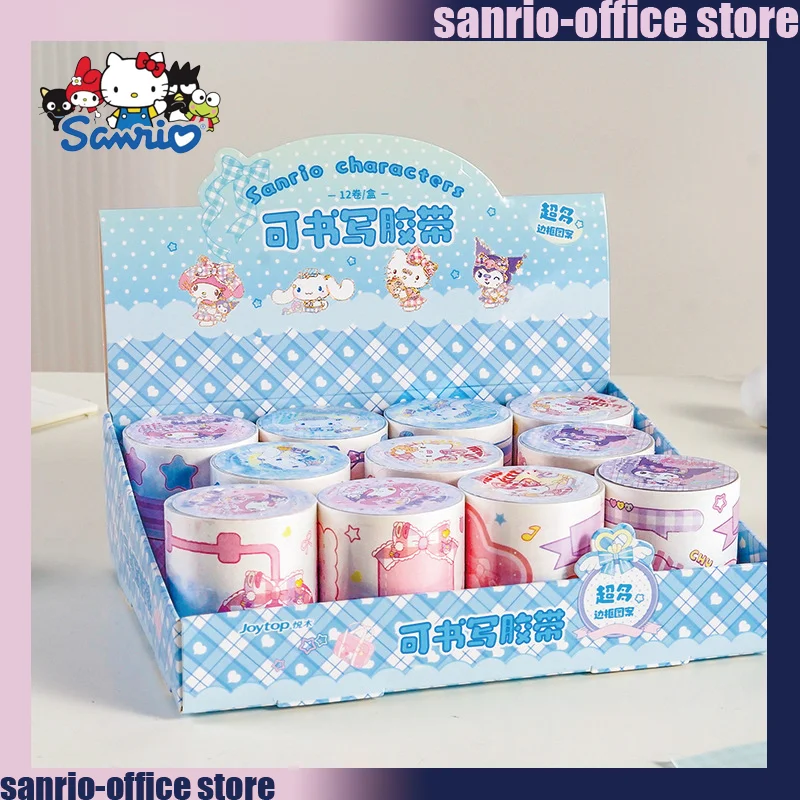 

12pcs Sanrio Jk College Stationary Tape Cartoon Kuromi Cinnamoroll Kawaii Stationery Free Shipping Decorative Tape Girls Gifts