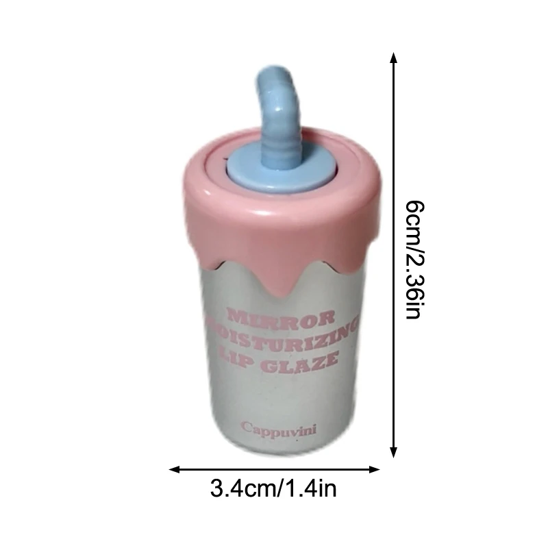 1Pc Cappuvini Mini Carino Tazza di Paglia A Forma di Lucidalabbra Idratante Trasparente Acqua di Lunga Durata Lip Smalto Facile Colorazione Rossetto