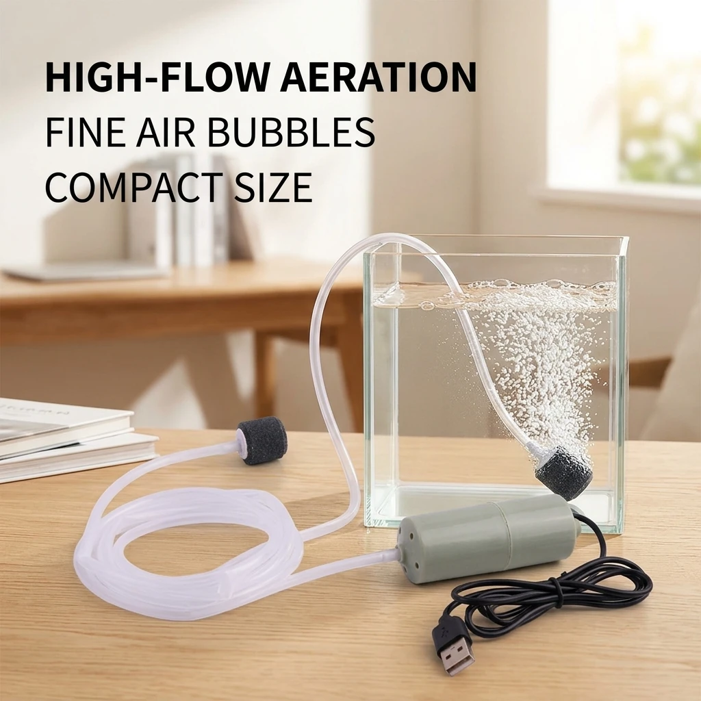 Portable Fish Tank Mini Aerator Pump USB Oxygen Pump Fishing Outdoor Oxygen Pump Small Aquarium Air Pump Aquarium Accessories