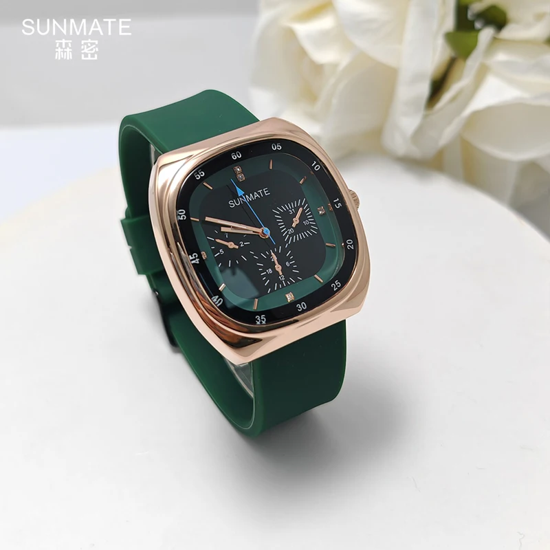 Hot Selling Women's Watch SUNMATE Brand Square Dial Silicone Strap Ladies Watch Elegant Quartz Casual Student Watch