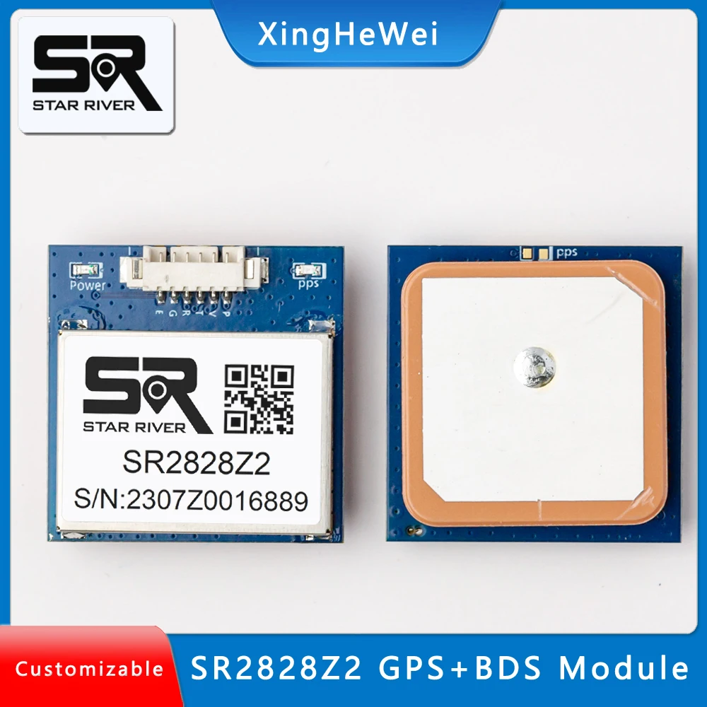 

SR2828Z2 GPS Module UART TTL level GPS+BDS Zhongke Micro AT6558R 3.3V-5V ROM NMEA0183 Protocol 9600 Baudrate 28*28MM