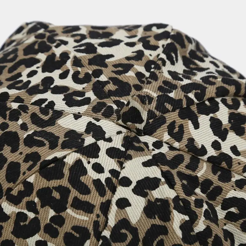 

652F Girls 2000s Leopards Print Hat Painter Hat Artist Hat Gift for Halloween Skull Hat for Streetwear