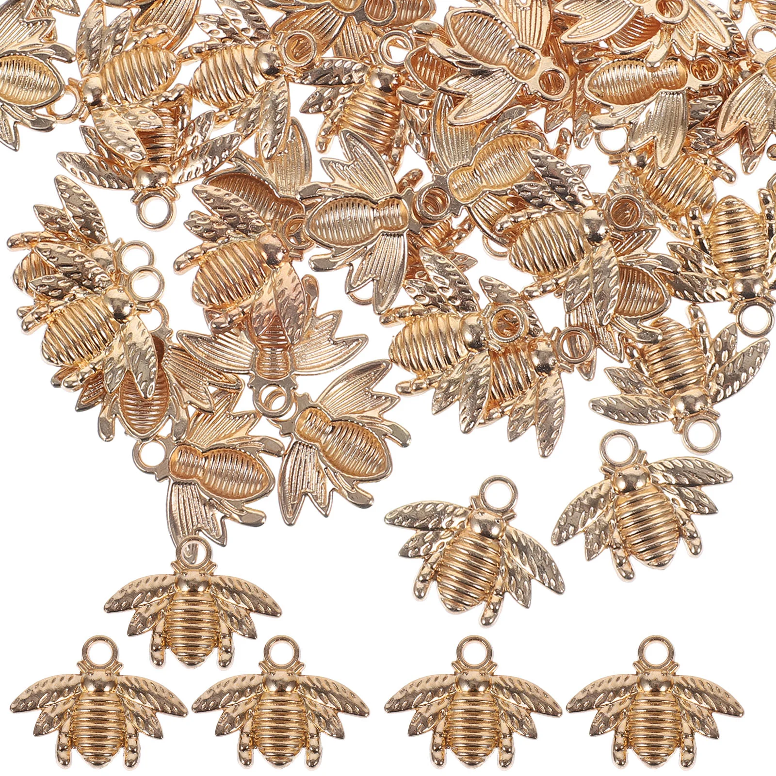 50 Pcs Little Bee Pendant Exquisite Charms Necklace Making Aesthetic Alloy Jewelry Supplies Zinc Premium Material