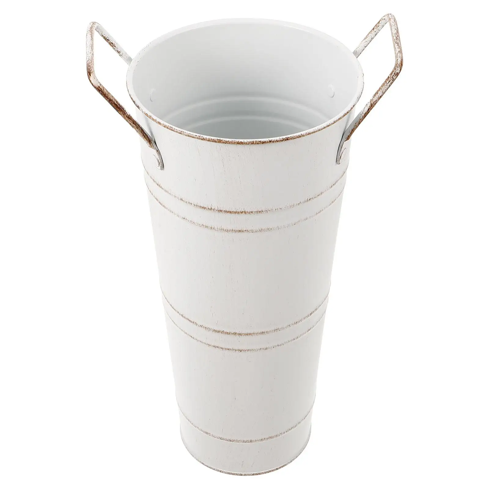 

Retro Tin Bucket Iron Flower Vase Home Decor Planting Galvanized Metal Umbrella Stand Arrangement Vintage Rustic Durability