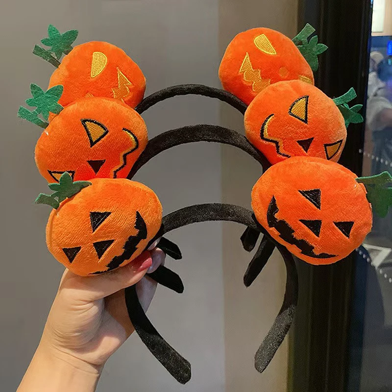 Cartoon Devil Pumpkin Headband, Cute Halloween Hair Acessórios, Performance Headdress, Engraçado Feriado, Vestir-se, Headdress, Presentes