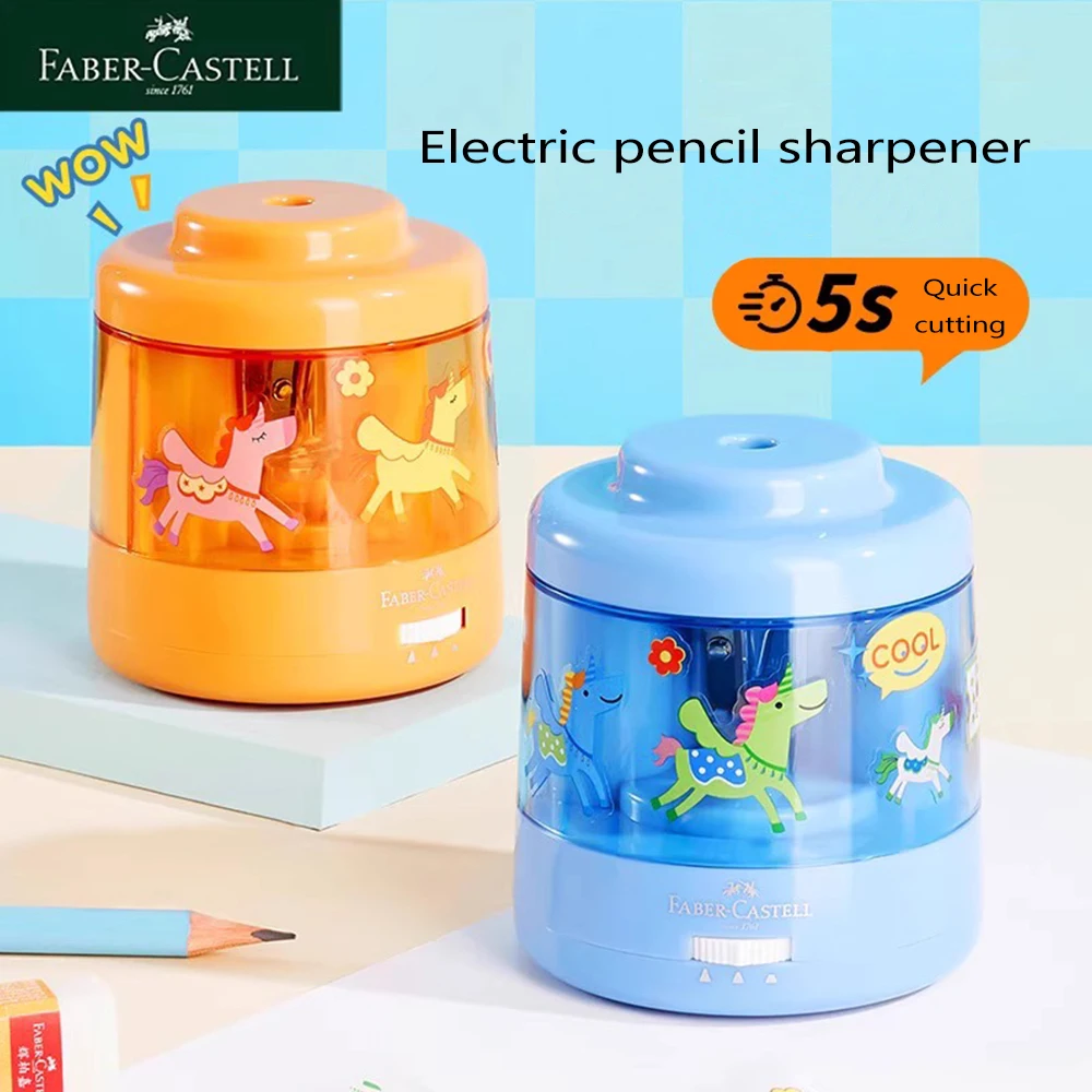 

Электрическая точилка для карандашей FABER-CASTELL, 1 шт., канцелярские принадлежности для студентов, 5-секундная скорость резки, школьные канцелярские принадлежности Kawaii