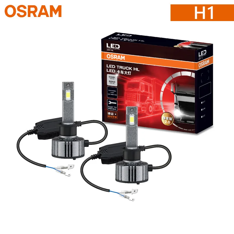 OSRAM ZX2.0 24V Truck LED Headlight Bulbs H1 110W 8000LM High Output 6000K Cool White Light High Low Beam Direct Upgrade Lamps