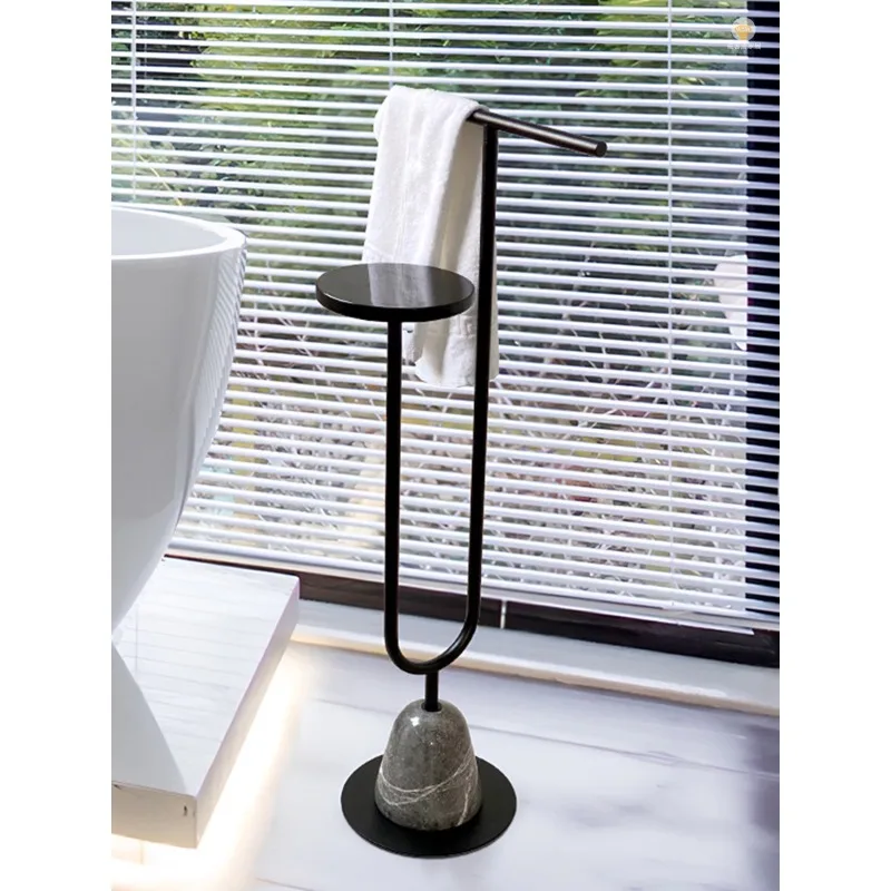 Marble bathtub floor towel rack, storage rack, no punching edge, bath towel rack