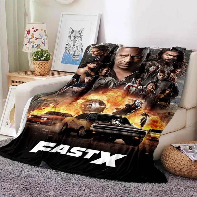 Fast & Furious X 3D Printed Blankets Printed Sofa Bed Cover Blanket  Soft Warm Flannel Throw Blankets Gift Comfortable Blanket