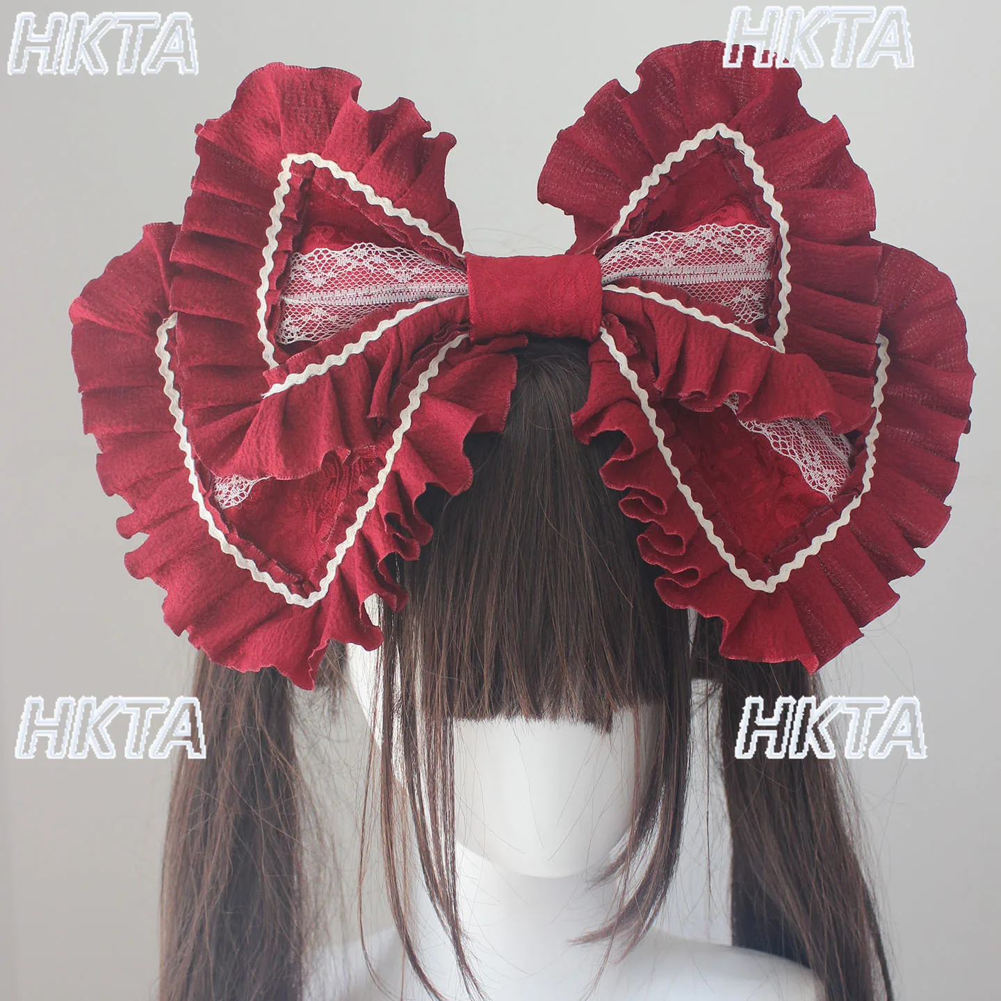 

Japanese Lace Pleated Bow Rose Cake Top Hat Headdress Lolita Love Flower Gorgeous Headband Hair Clips Apparel Accessories Women