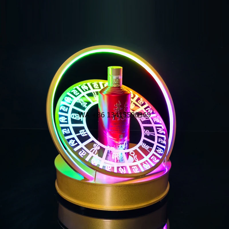 

Modern Rechargeable Acrylic LED Circle Shape for Champagne Bottle Presenter Display for Club Parties Bar Events Made for Durable