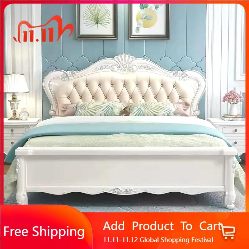 

Европейская King Size Кровать Эстетика Минималистский Дом Главная Спальня Качественная Кровать Свадебный Дизайн Модная Мебель Для Дома Muebles