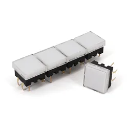 5Pcs TS12 Square 13.4 x 13.4mm 6Pin with LED Momentary SPST PCB Push Button Click Tact Switch