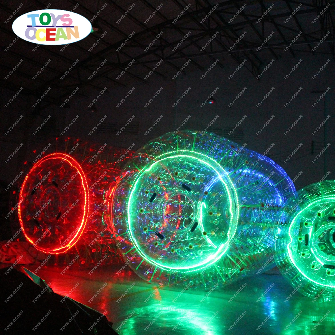 Newly designed led inflatable water water walking roller zorb ball