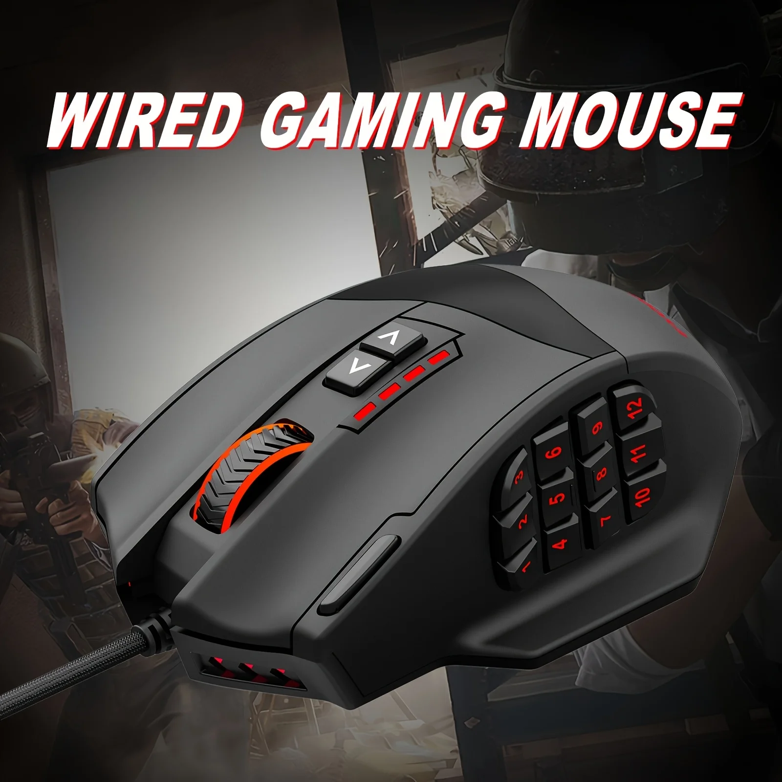 E-YOOSO X-39 Wired Gaming Mouse, 12 Side Shortcut Keys, Ergonomic,Auto Sleep, Plug & Play, RGB Backlit for PC Gaming