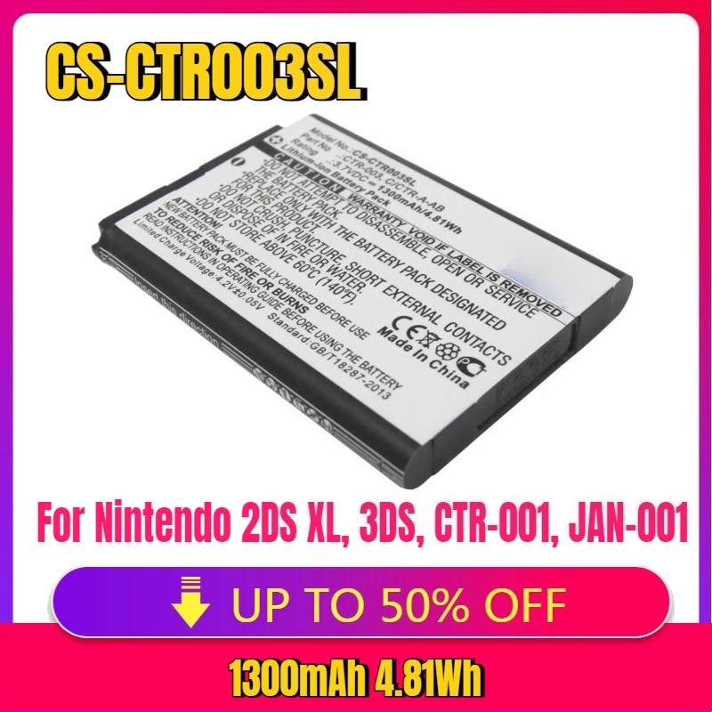 

New 1300mAh Battery CTR-003 C/CTR-A-AB for Nintendo 2DS XL, 3DS, CTR-001, JAN-001, MIN-CTR-001,CTR-003, witch Pro Controller