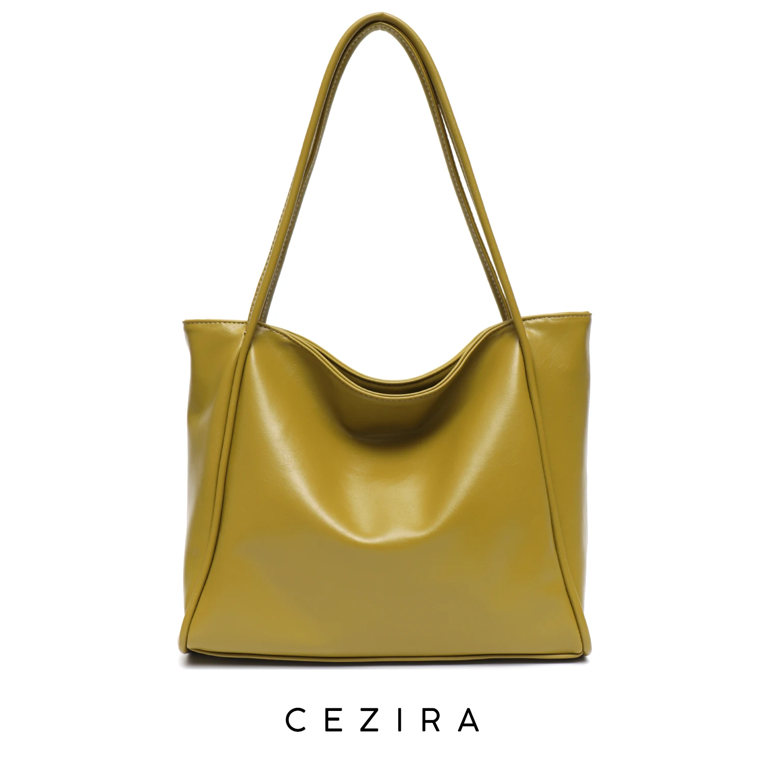 CEZIRA Luxury PU Tote in pelle vegana per donna moda borse a tracolla per lo Shopping di grande capacità borse morbide per Laptop quotidiane