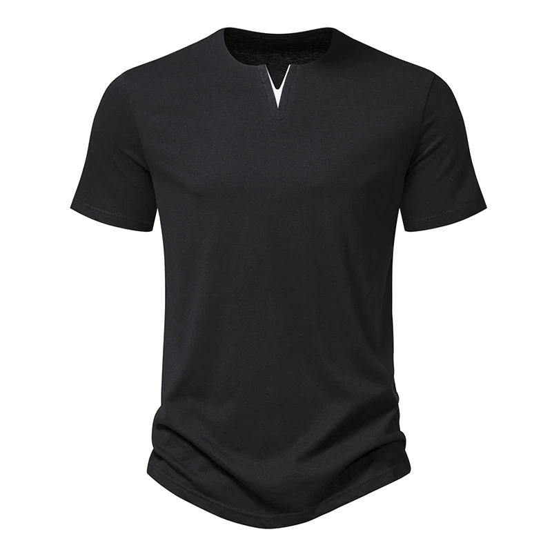 Spring Men's Long Sleeve T Shirts Half Buttons Stand Collar Cotton Pullovers Solid Casual Tops Comfy Korea Tide Slim Thin Tees