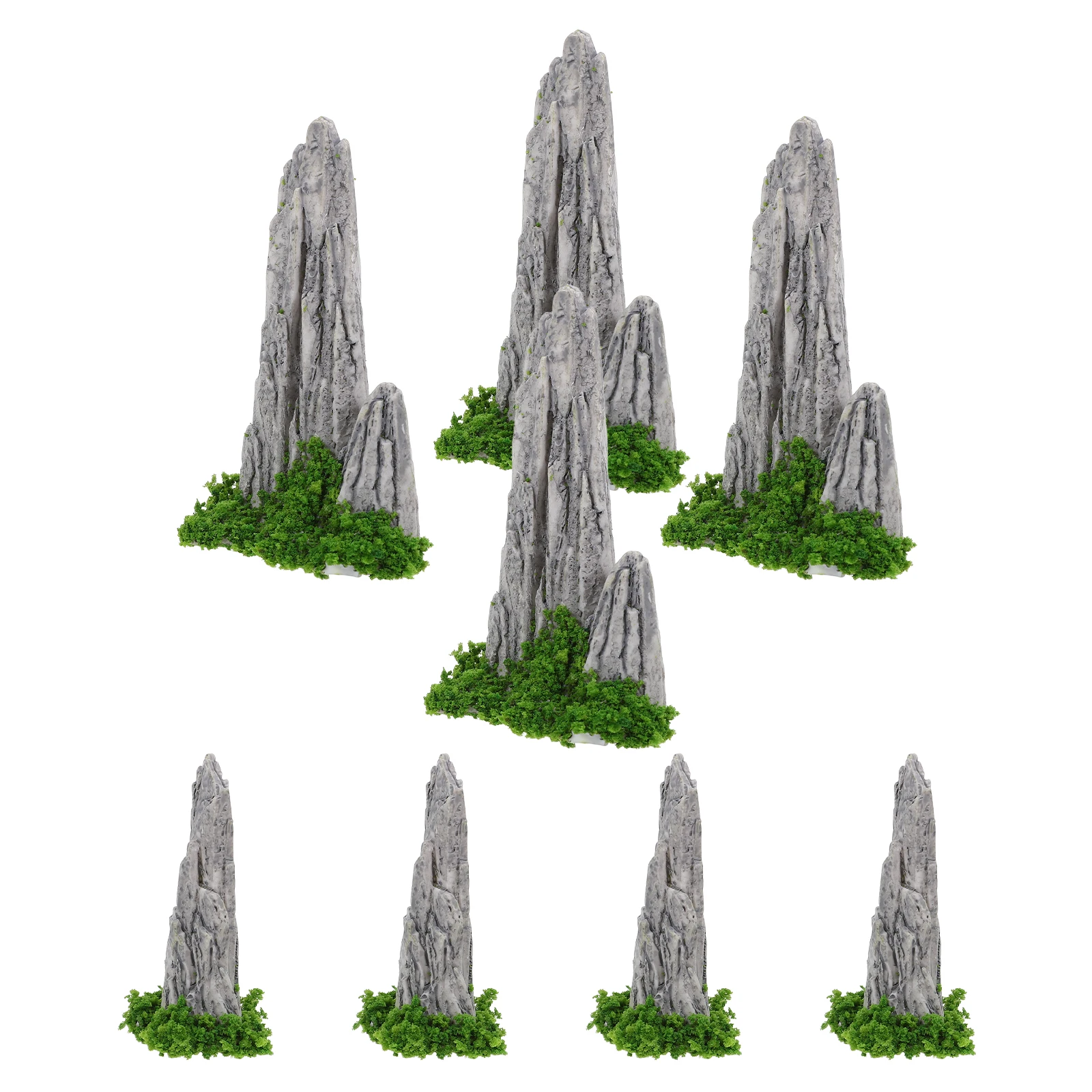

8Pcs Mini Resin Rockery Bonsai Rock Fake Mountain Decoration for Micro Landscape Indoor Garden Aquarium Accessories