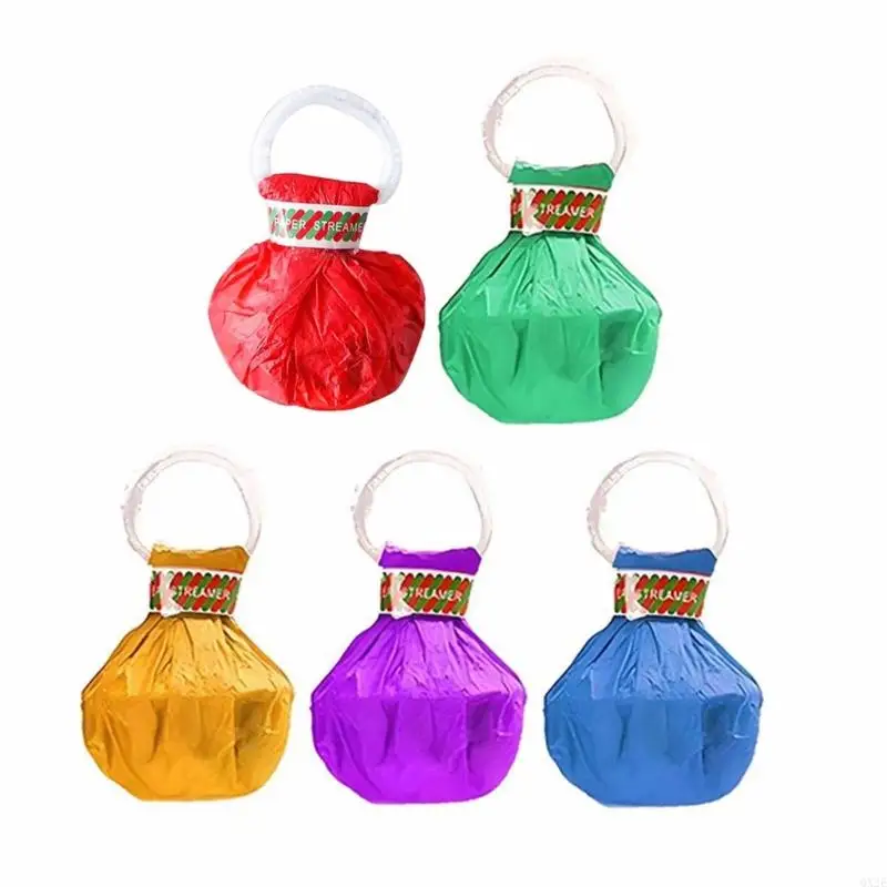 QX2E Paquete 10 Serpentinas Colores Popper Not Mess Confettis Crackers Textura plástico para Bodas Cumpleaños