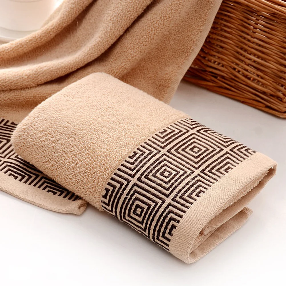 

3Pcs Cotton Yarn Bath Towels Large Pure Cotton Thick Stylish Water Absorbent Towels for Hotel Spa Use Coffee Large Bath Towel