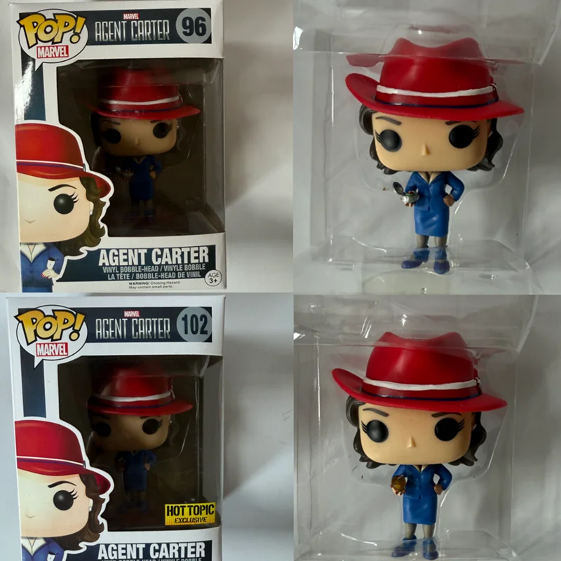 Figura de Vinilo Funko Pop Marvel, Agente Carter # 96 # 102Hot Topic Juguetes Coleccionables de Edición Limitada, Regalos de Superhéroes para Fanáticos del MCU