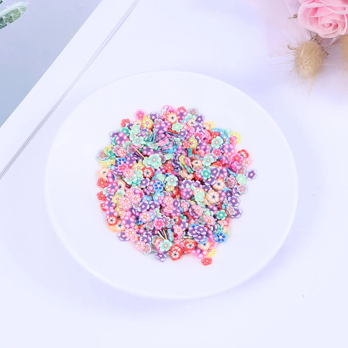 

1000pcs Plum Blossom Nail Art Decorations Ceramic Diy Manicure Accessories Polymer Clay Slices Eco-Friendly Fingernails