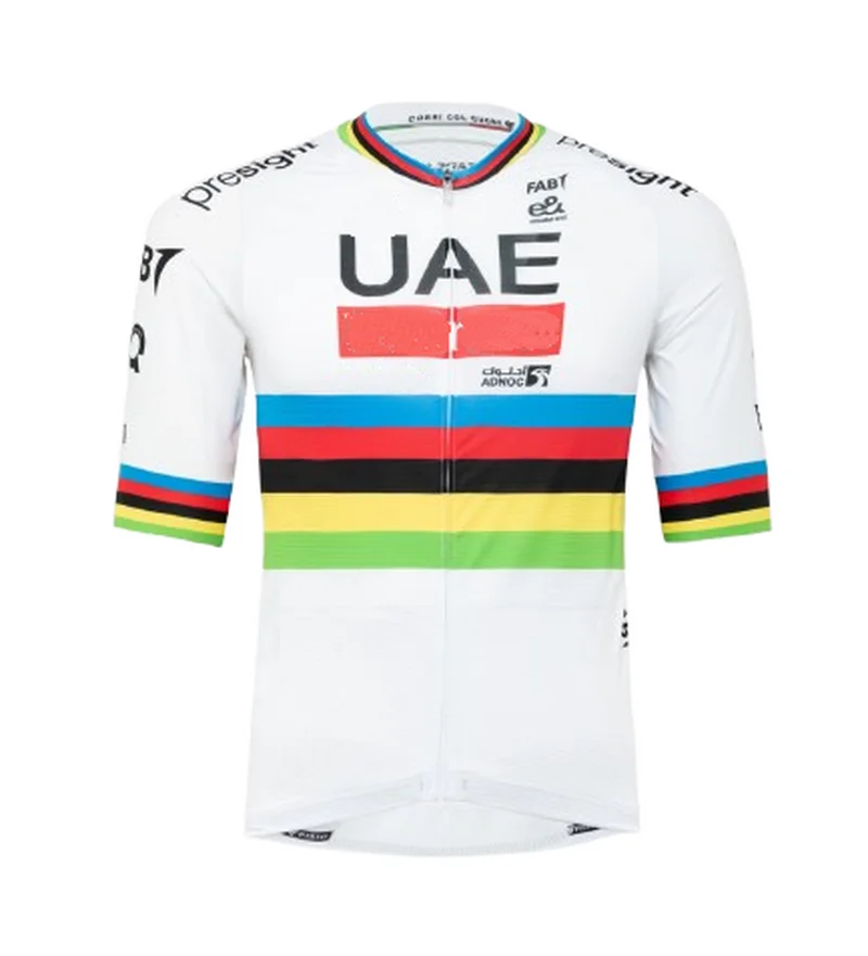 LASER CUT 2024 UAE Team WORLD CHAMPION SHORT SLEEVE CYCLING JERSEY SUMMER CYCLING WEAR ROPA CICLISMO+BIB SHORTS