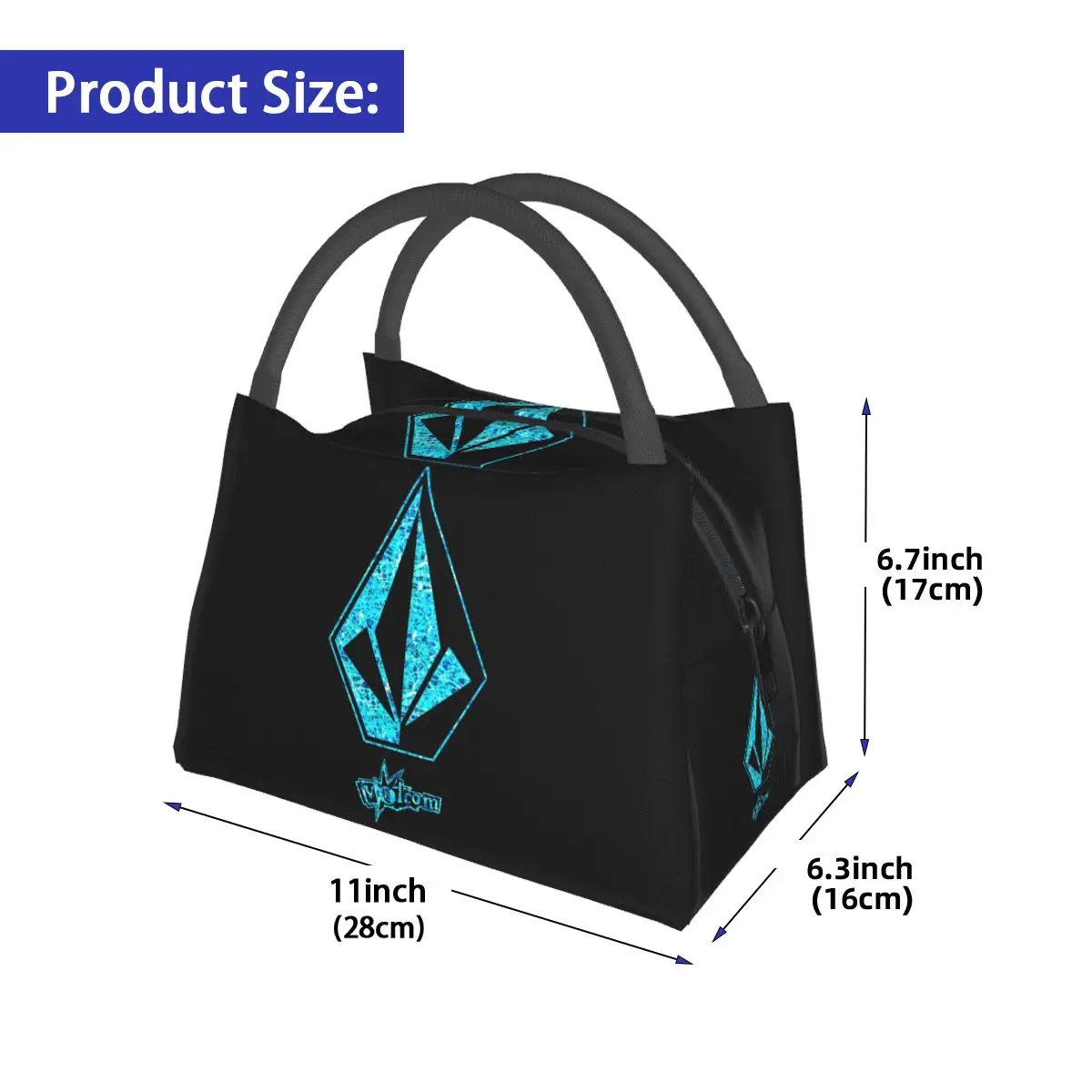 Half Diamond Volkom Insulated Lunch Bag for Women Picnic Storage Food Boxes Portable Container Cooler Thermal Lunch Box Tote