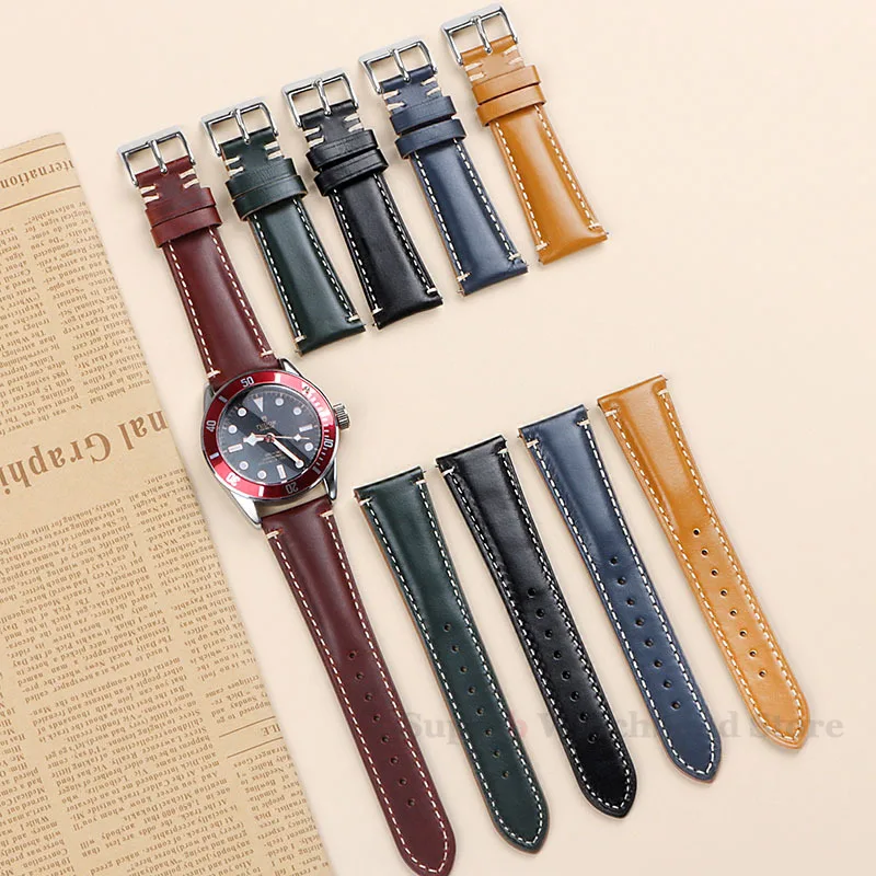 Soft Vintage Leather Watch Band Quick Release Genuine Watch Strap 20mm 22mm 24mm for Women Men Strap Watch Accessories