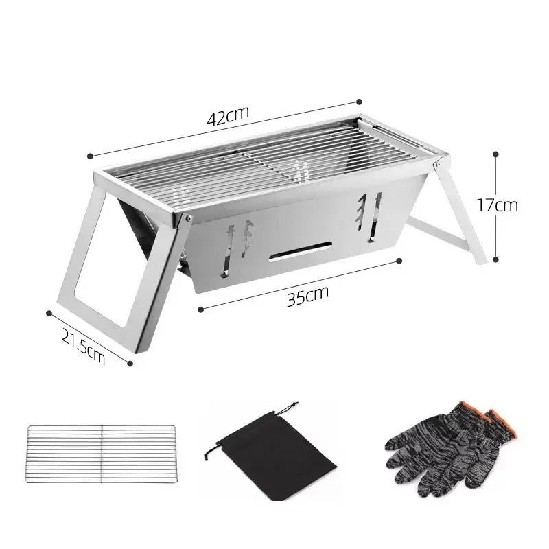 

KNADY Portable Stainless Steel Folding Charcoal BBQ Grill 2.5kg for Outdoor Camping Premium Camping Equipment
