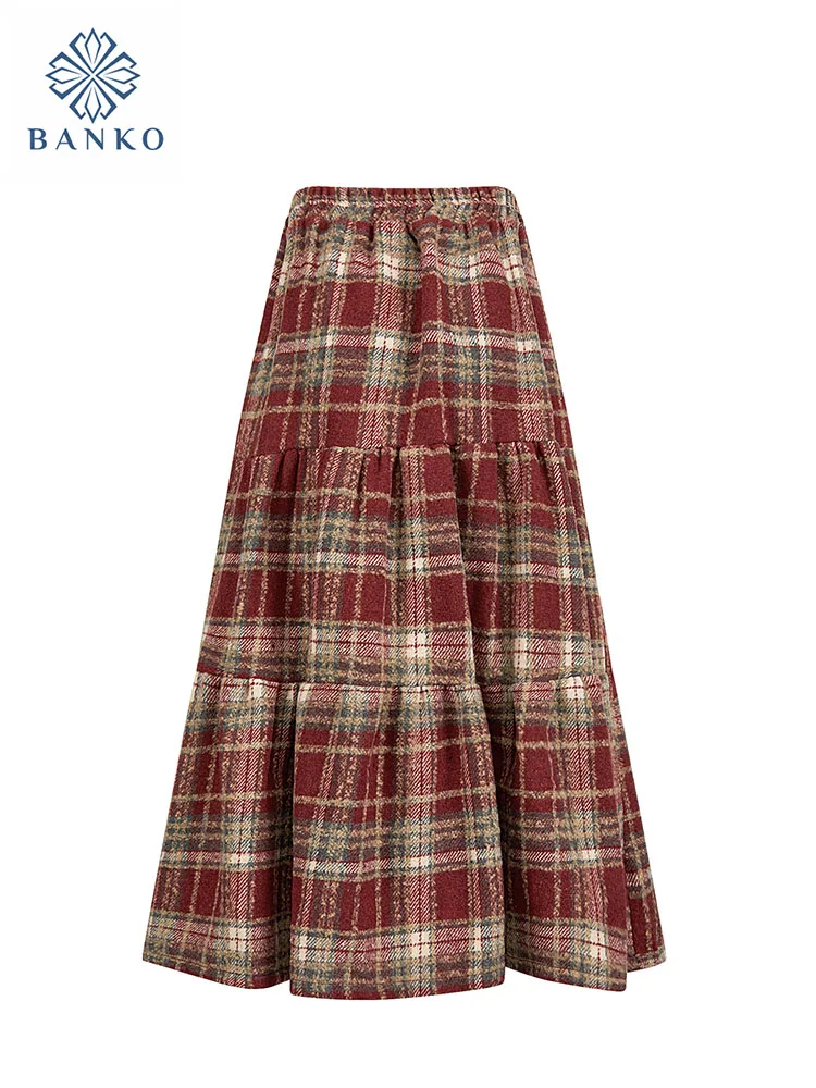 

Japanese Streetwear Sweet Plaid Skirts 90s Gyaru High Waist Pleated Skirt French A-Line Skirt Harajuku High Quality Party Prom