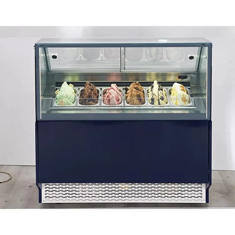 Immersive Glass Door Chest Display Freezer Refrigerator Ice Cream Freezer Large Capacity Storage of Frozen Food