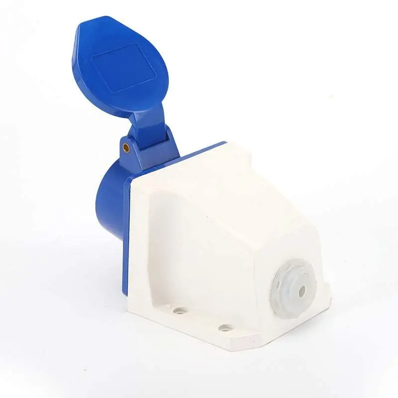 IEC60309 Waterproof CEE Industrial Connector Socket 3Pin 16A 220V-250V 2P+E IP44 (Type-1）