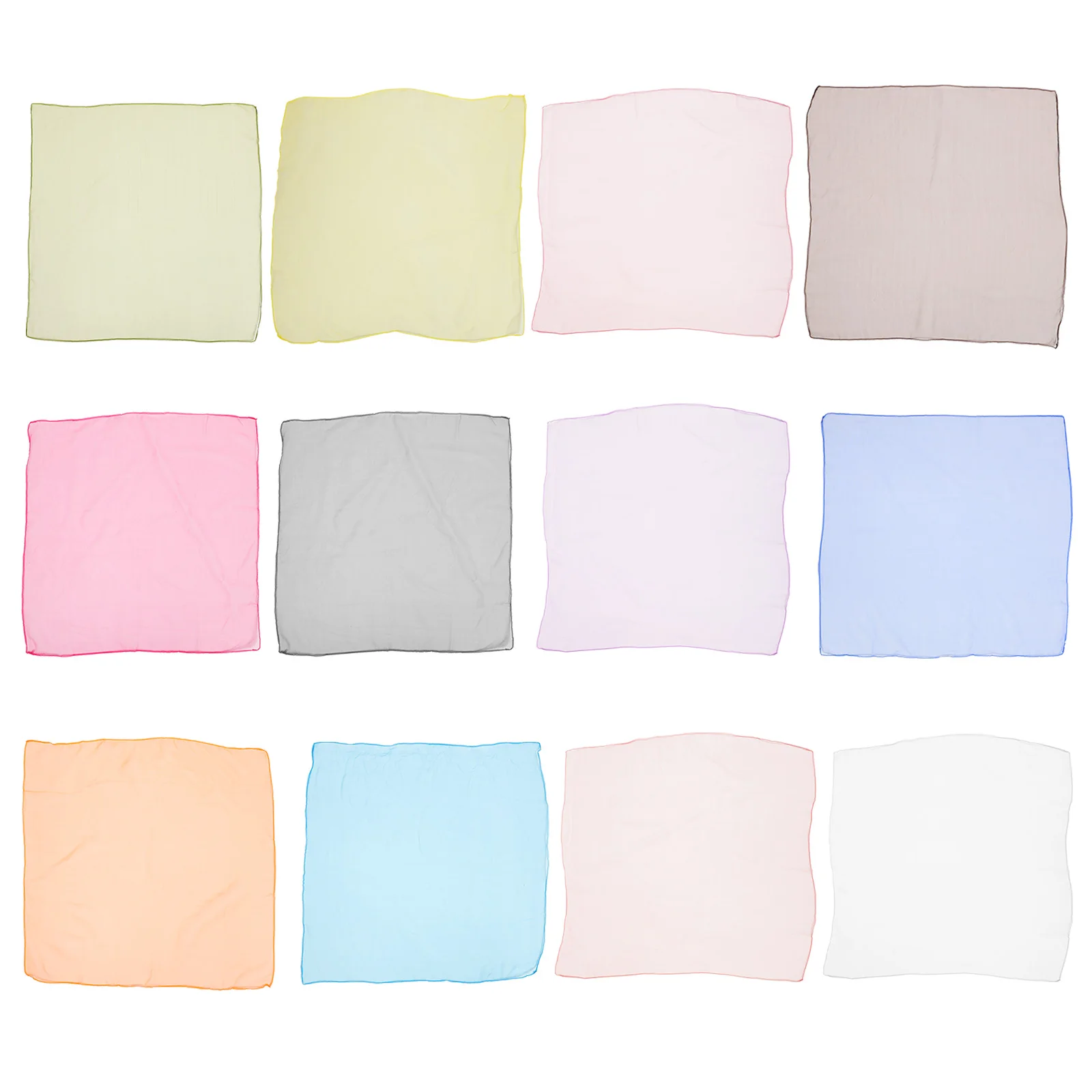 

12 Pcs Solid Colored Chiffon Scarves Kids Multicolor Small Dance Props Accessories Anti Wind Sand Head Scarf Everyday Wear