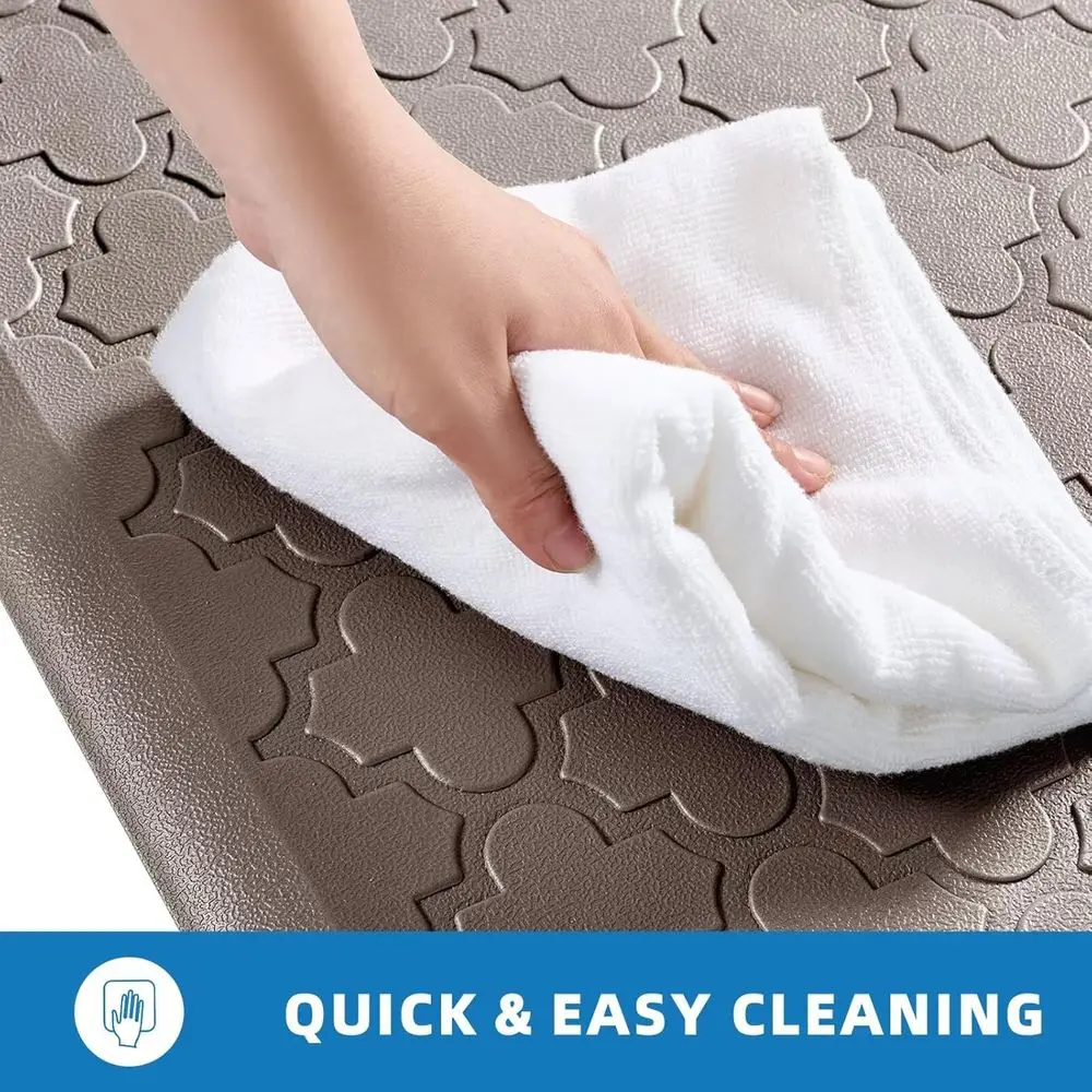 سجاد مطبخ مضاد للتعب مكون من قطعتين - سجاد مبطن غير قابل للانزلاق للدائمة والمكتب والحوض والغسيل والكاكي