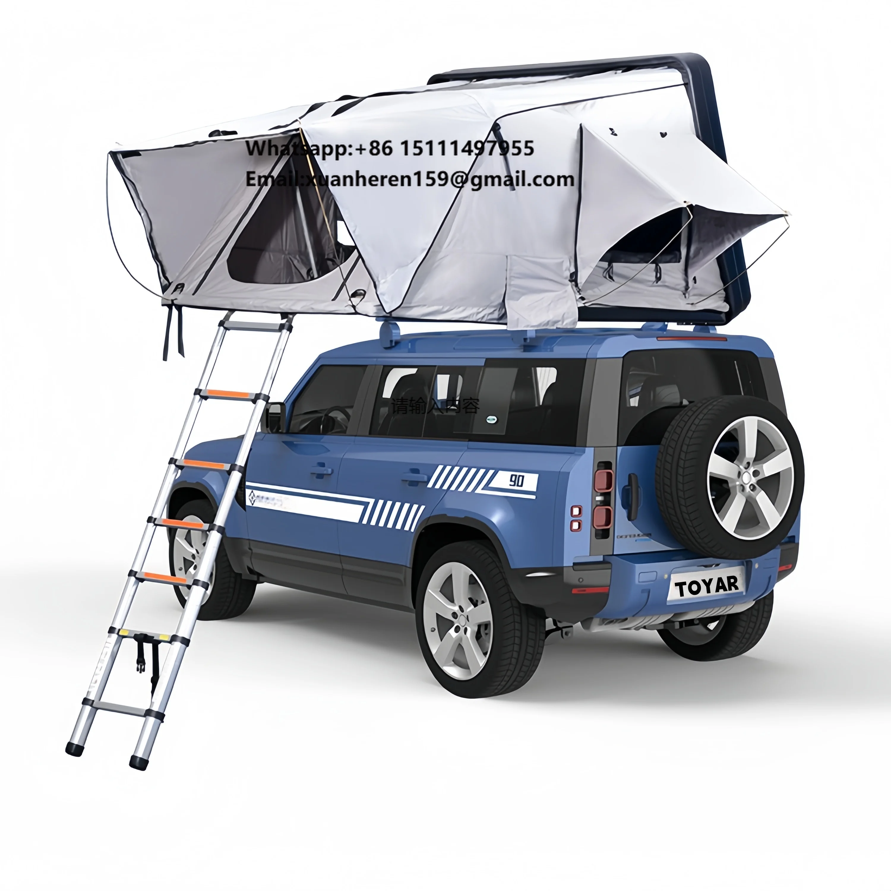 Premium 2-3 Person Camping Tent  Waterproof Canvas, Aluminum Support, Includes Ladder