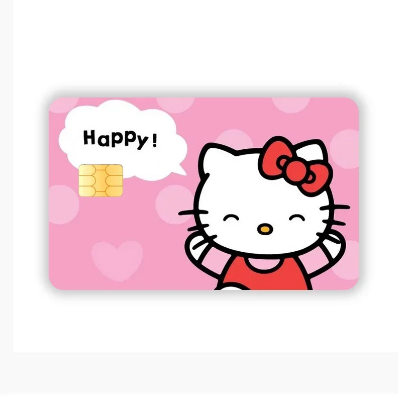 Hello Kitty Credit Card Debit Card Stickers DIY Sanrio Anime Waterproof Melody Poker Stickers Film Tape Skins Small Stacks