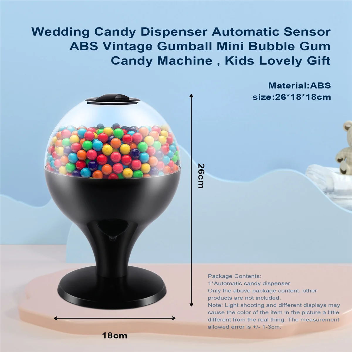 Wedding Candy Dispenser Automatic Sensor ABS Vintage Gumball Mini Bubble Gum Candy Machine , Kids Lovely Gift