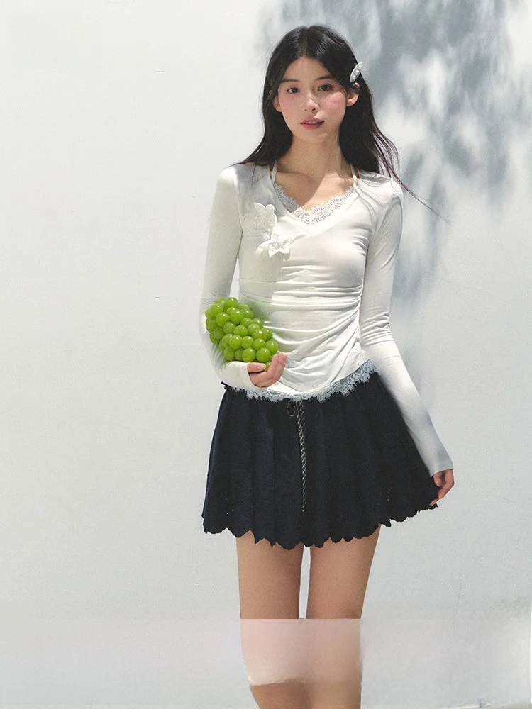 

Женская футболка SunsetPark Tokyo Mist с длинным рукавом, полупрозрачная, с защитой от солнца, кружевными вставками, из модальной ткани, влагоотводящая