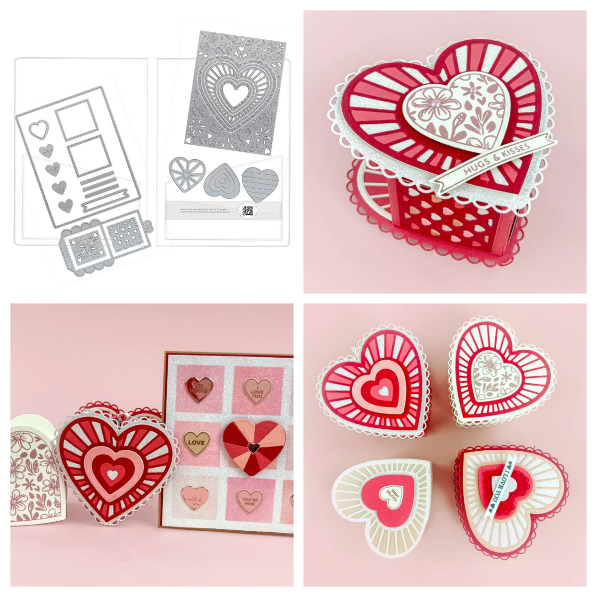 

2025 Valentine's Day Greeting Card Diary Craft Cutting Dies Hearts in Bloom Box Die Set DIY Making Scrapbooking Embossing Molds