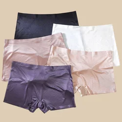 Ice Silk Seamless Shorty Underpants Fashion Panties for Women Summer Thin Shorts New Women Boxers Female Underwear Woman Panties