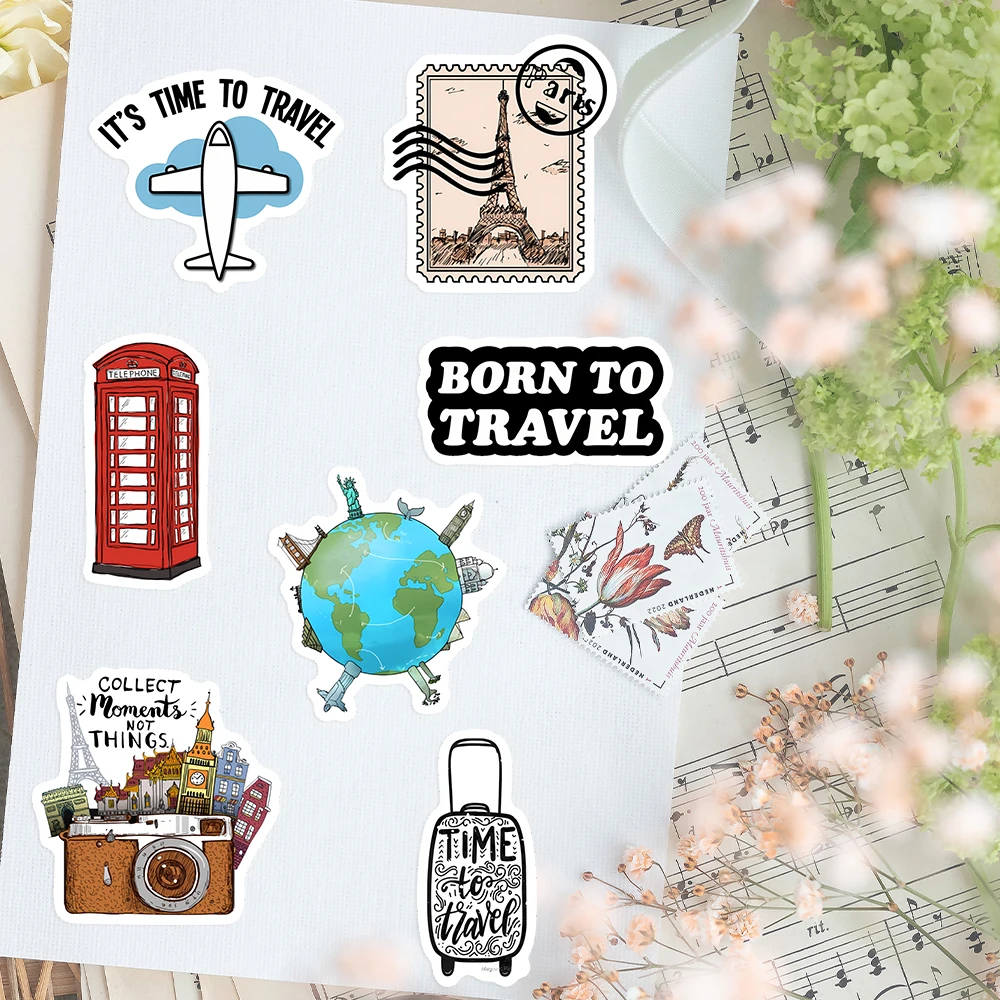 Travel Vacation Holiday Stickers Tourism DIY Kids Gift Waterproof Decal for Laptop Phone Scrapbook Luggage Bottles Decorative
