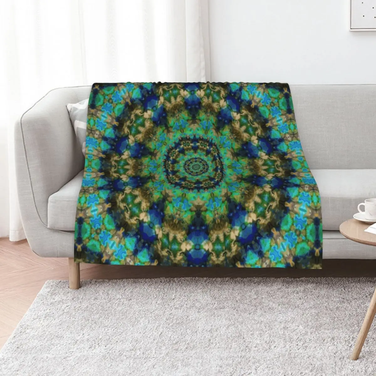 Green Blue Mandala Throw Blanket Blankets For Baby Soft Beds Summer Fashion Sofas Stuffeds Thin Blankets