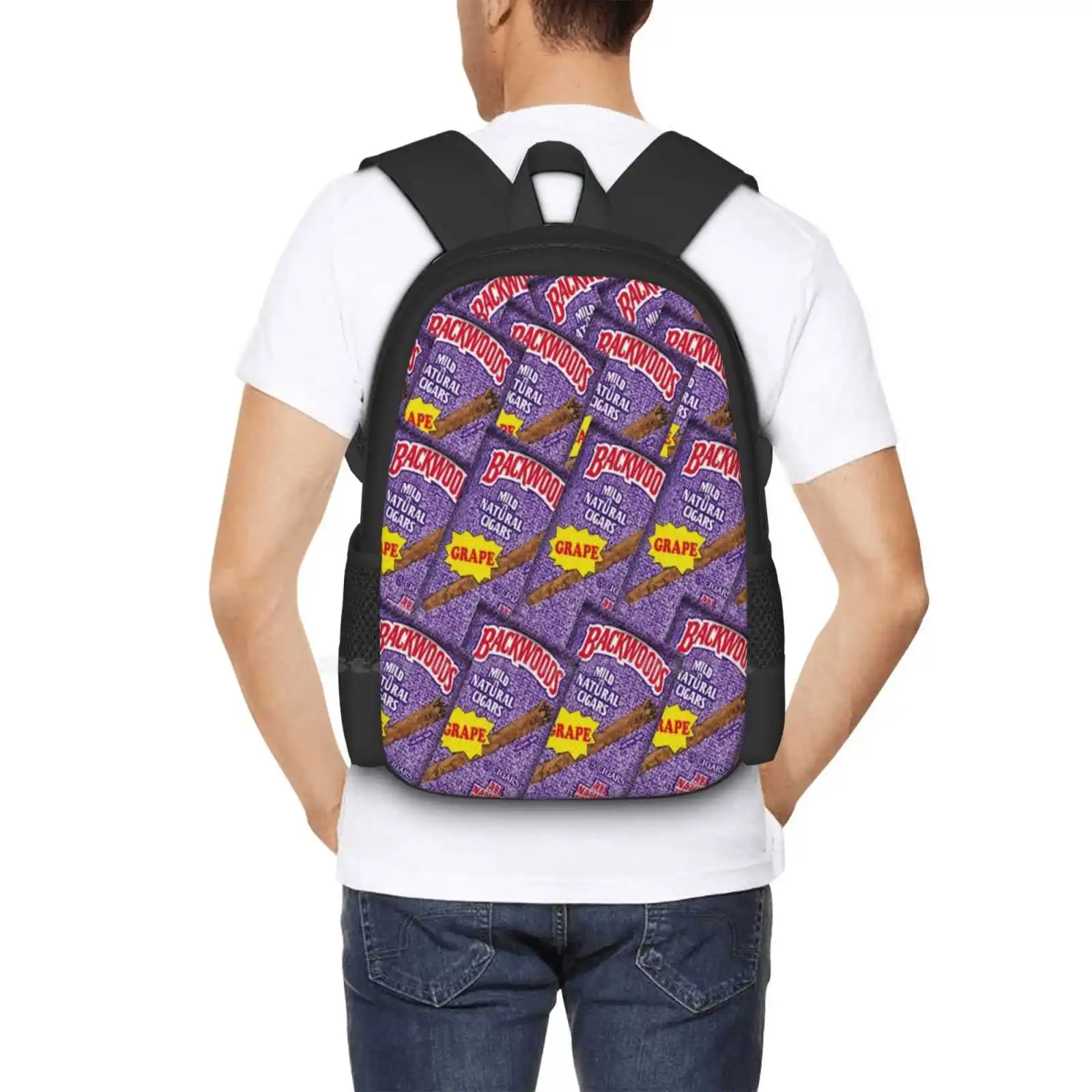 Only Backwoods School Bag Big Capacity Backpack Laptop Backwoods Grape