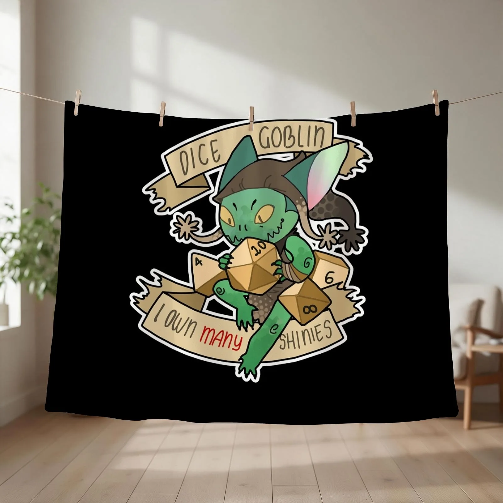DICE GOBLIN, 1 Throw Blanket couch cozy soft plush fuzzy picnic outdoor blanket