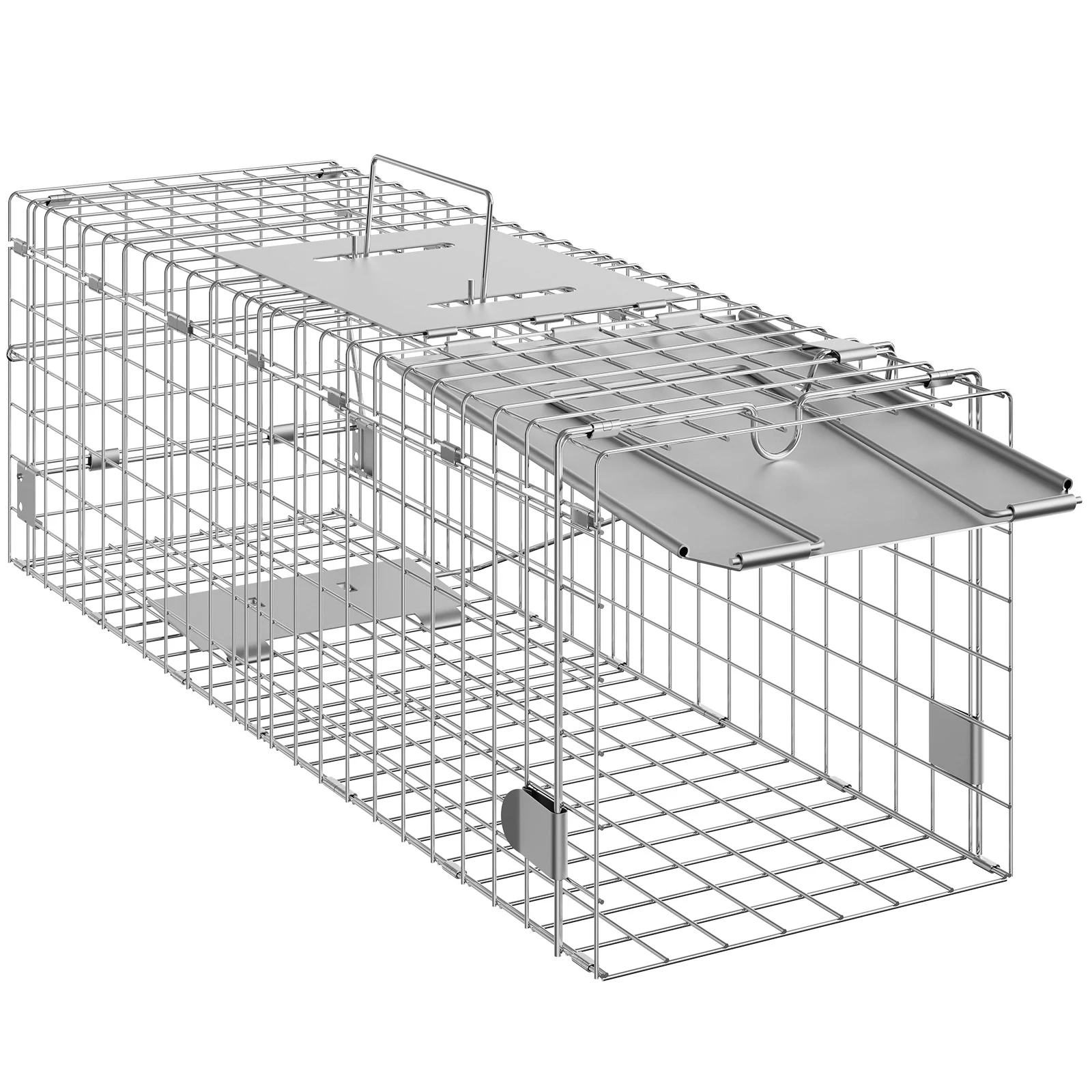 SucceBuy-trampa para jaula de animales vivos, Control humano de roedores para gatos, plegable con mango para conejos, gatos callejeros, ardillas, mapache, marmota